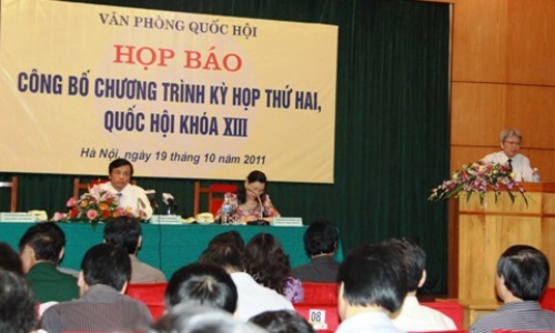 Họp báo về kỳ họp thứ hai, Quốc hội khóa XIII